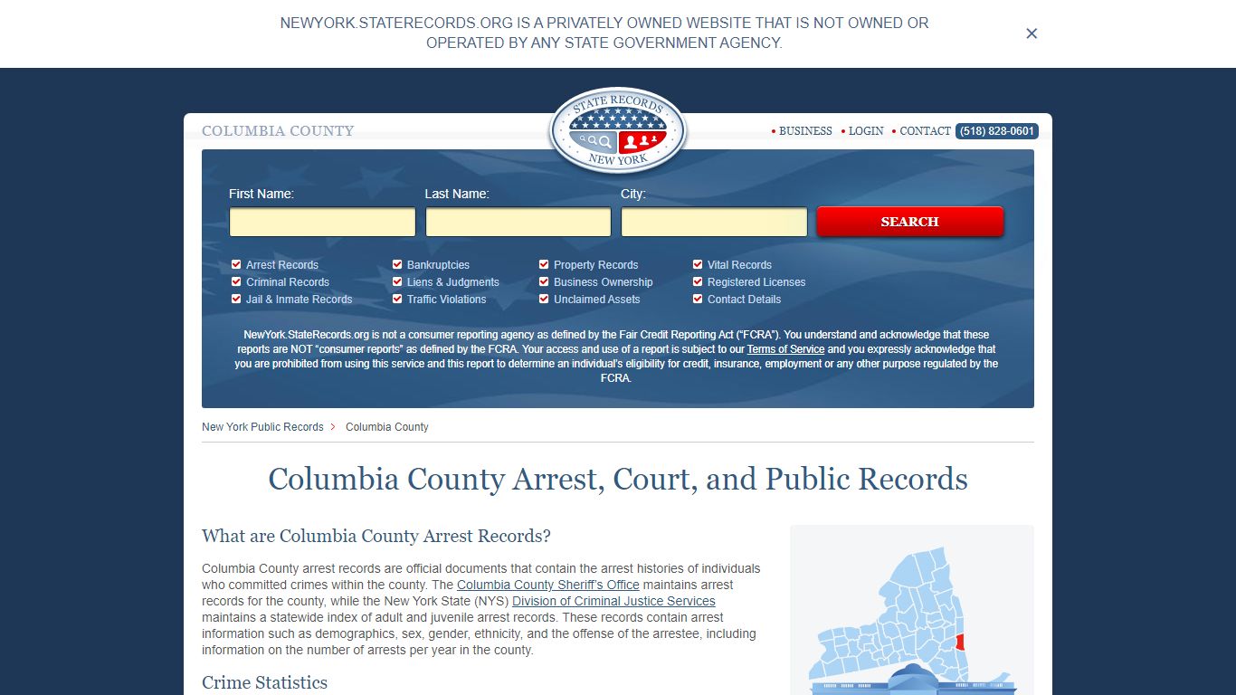 Columbia County Arrest, Court, and Public Records